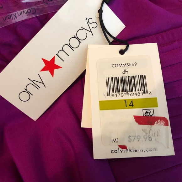 Calvin Klein Womens 14 One Piece Swimsuit Pleat - Picture 6 of 8